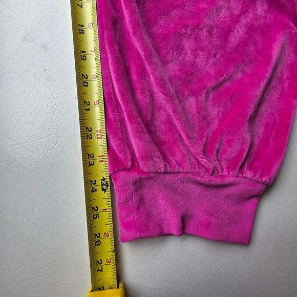 Victorias Secret Velour Joggers Tracksuit Hot Pink Wide Tapered  Size XL Women's - Picture 6 of 9